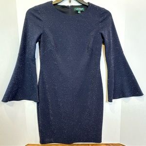 Ralph Lauren Lauren By Ralph Lauren Women's Petite Metallic Ponte‎ Dress